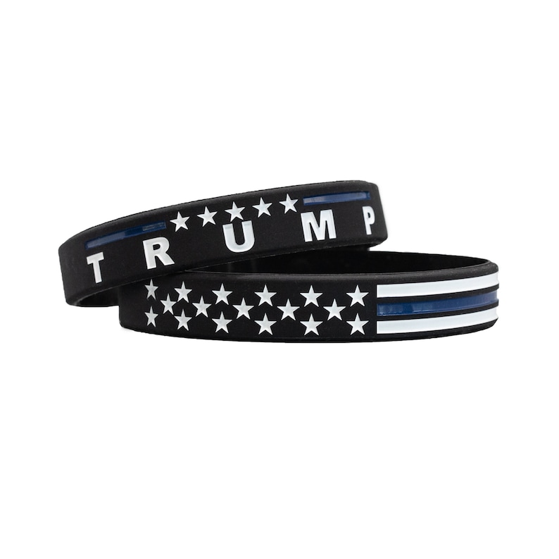 Donald Trump Wrist Band, Thin Blue Line Wristband, Trump Bracelet, Police Wrist Band, TBL Bracelet, Blue Lives Matter Wristband, Bracelet